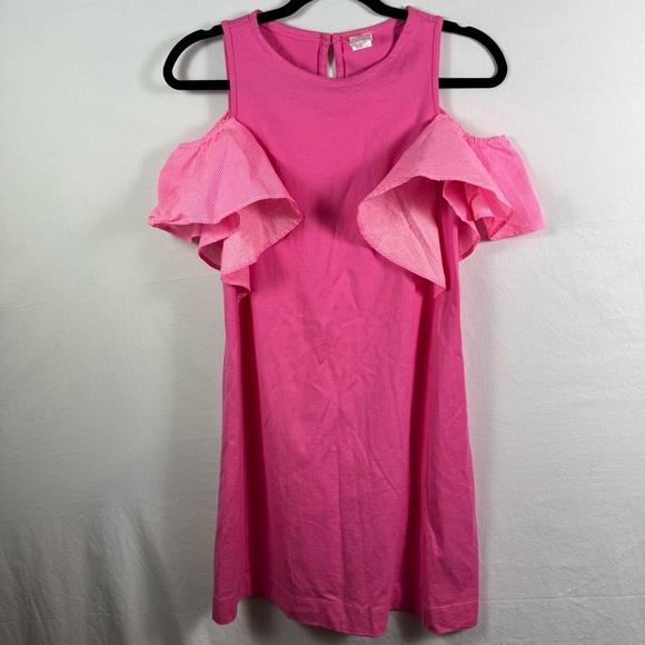 Crew Cuts Pink Ruffle Sleeve Dress Girls Size 14 - Picture 1 of 6